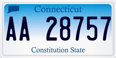 CT license plate AA28757