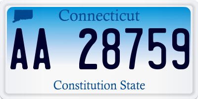 CT license plate AA28759
