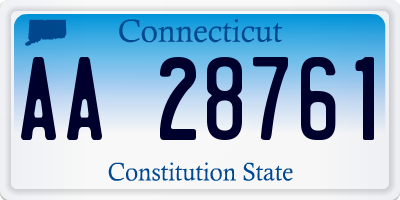 CT license plate AA28761