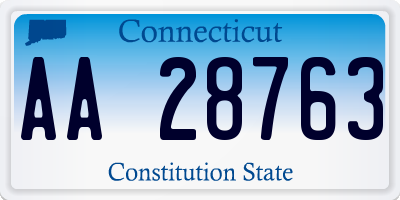 CT license plate AA28763