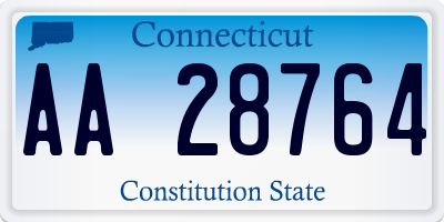 CT license plate AA28764