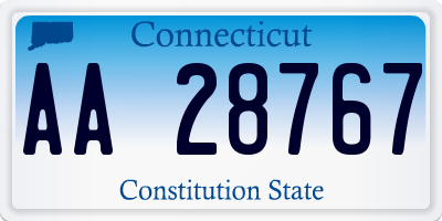 CT license plate AA28767