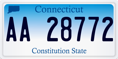 CT license plate AA28772