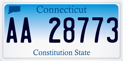 CT license plate AA28773