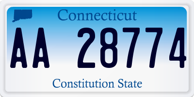 CT license plate AA28774