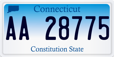 CT license plate AA28775