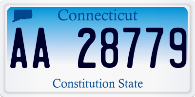 CT license plate AA28779