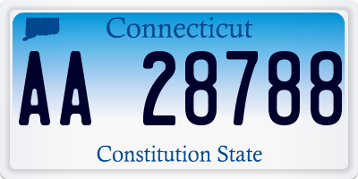 CT license plate AA28788