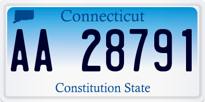 CT license plate AA28791