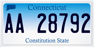 CT license plate AA28792