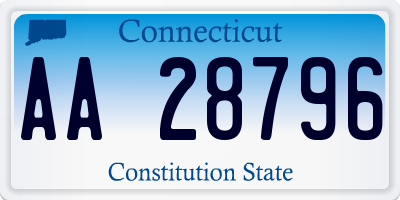 CT license plate AA28796