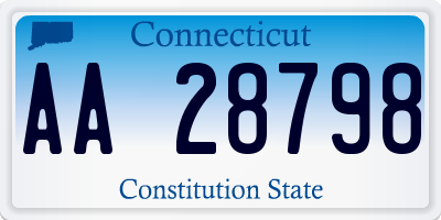 CT license plate AA28798
