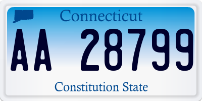 CT license plate AA28799