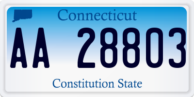 CT license plate AA28803