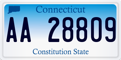 CT license plate AA28809