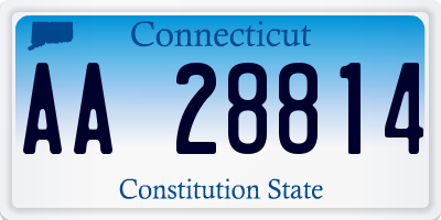 CT license plate AA28814