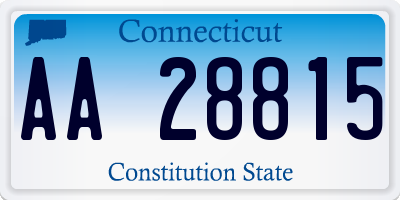 CT license plate AA28815