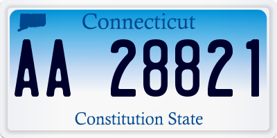 CT license plate AA28821