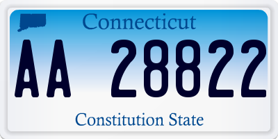 CT license plate AA28822