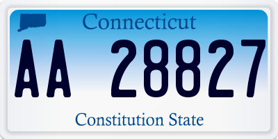 CT license plate AA28827