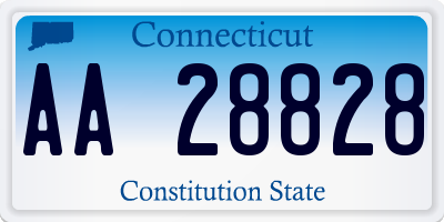 CT license plate AA28828