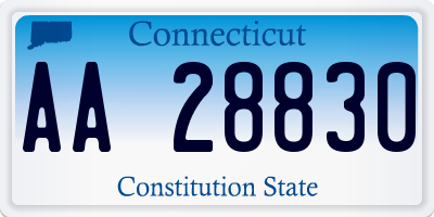 CT license plate AA28830