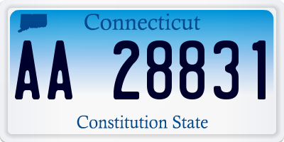 CT license plate AA28831