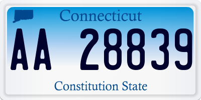 CT license plate AA28839