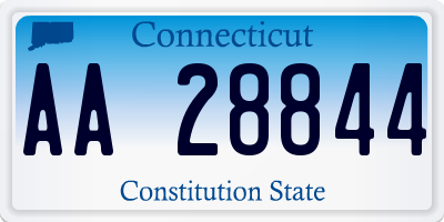 CT license plate AA28844