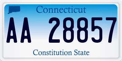CT license plate AA28857