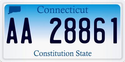 CT license plate AA28861