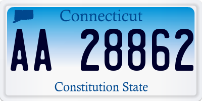 CT license plate AA28862