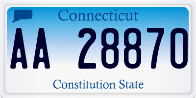 CT license plate AA28870