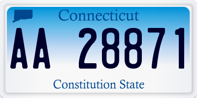 CT license plate AA28871