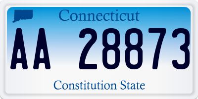 CT license plate AA28873