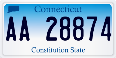 CT license plate AA28874