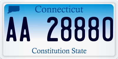 CT license plate AA28880