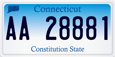 CT license plate AA28881