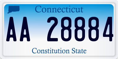 CT license plate AA28884