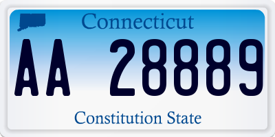 CT license plate AA28889