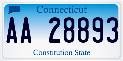 CT license plate AA28893