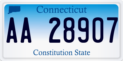 CT license plate AA28907