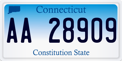 CT license plate AA28909