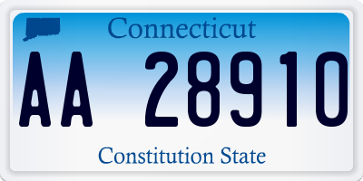 CT license plate AA28910