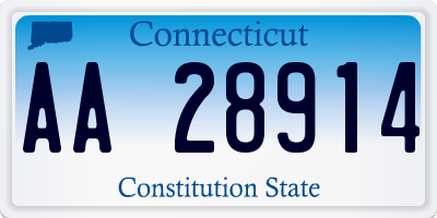 CT license plate AA28914