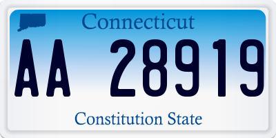 CT license plate AA28919