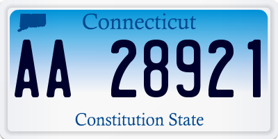 CT license plate AA28921