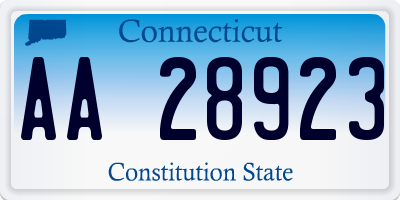 CT license plate AA28923