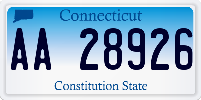 CT license plate AA28926