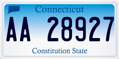 CT license plate AA28927